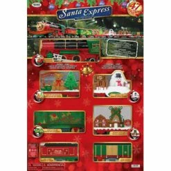 Coupon 🎉 Eztec Battery Operated Santa Express Light Up Train Set (47 Pcs) - G Gauge 😍